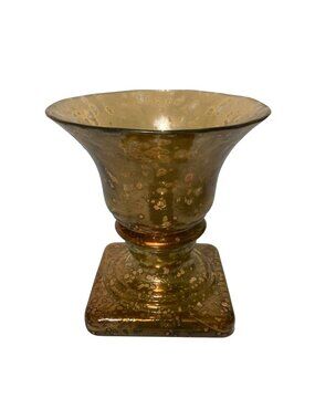 San Miguel Glass Vase Or Candle Holder With Antiqued Mirror Finish